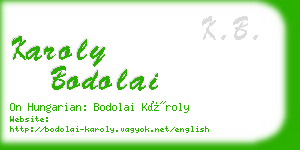 karoly bodolai business card